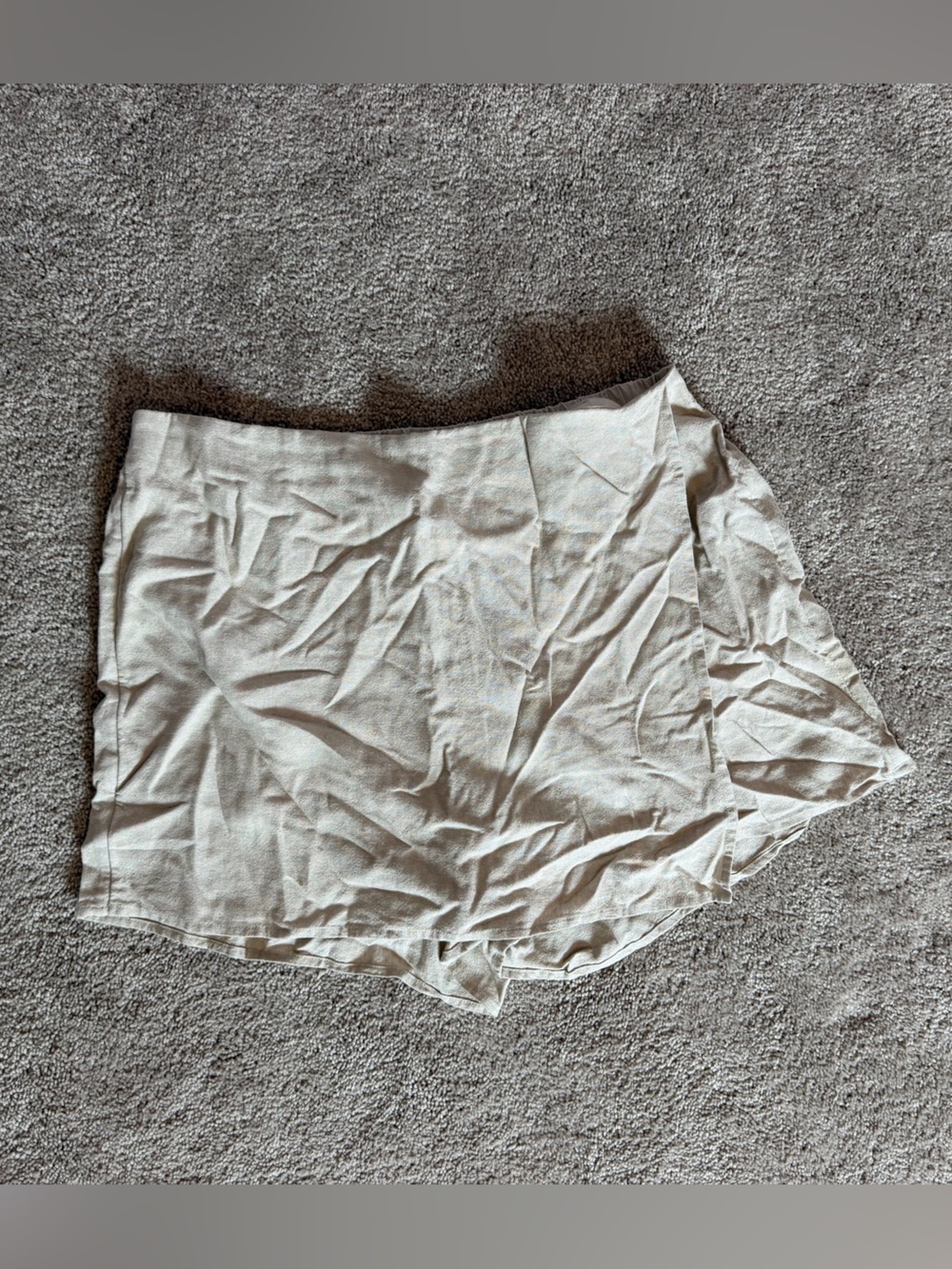 Old Navy Light Beige High-Waist Linen-Blend Skort